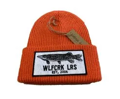 Wolfcreek Pike Patch Knitted Beanie -Vinterfiske Försäljningsbutik WLFCRK Patch Knitted Beanie orange